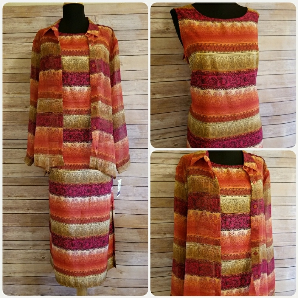 JM Collection 2 piece dress size Large petites
